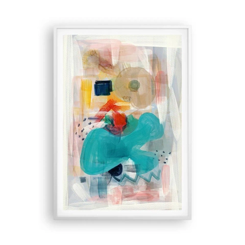 Affisch i vit ram - Ett färgglatt spel - 70x100 cm