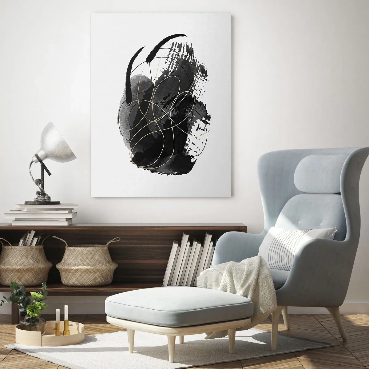 Glastavla - Bild på glas - Uppkommen ur svärta - 50x70 cm