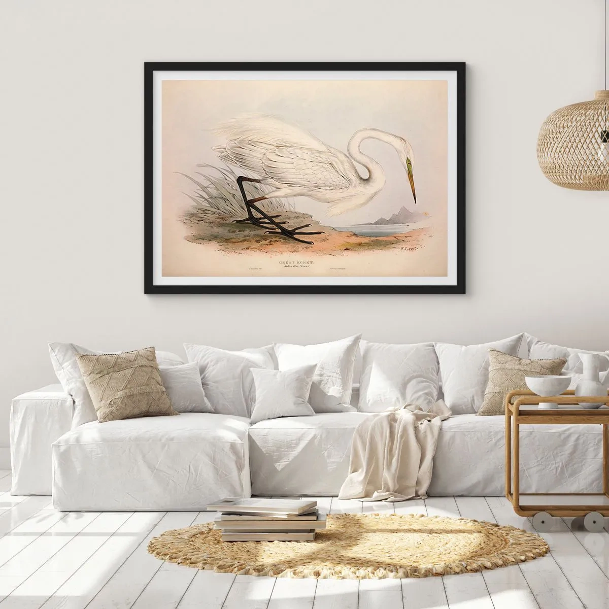 Affisch i svart ram - En dam i vassen - 40x30 cm