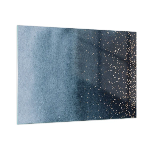 Glastavla - Bild på glas - Komposition – blåa faser - 100x70 cm