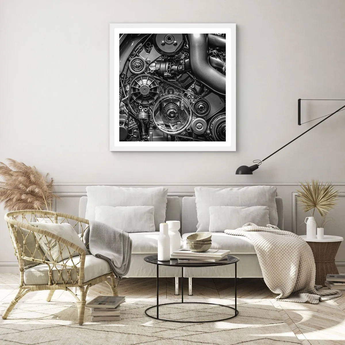 Affisch i vit ram - Mekanikens poesi - 30x30 cm