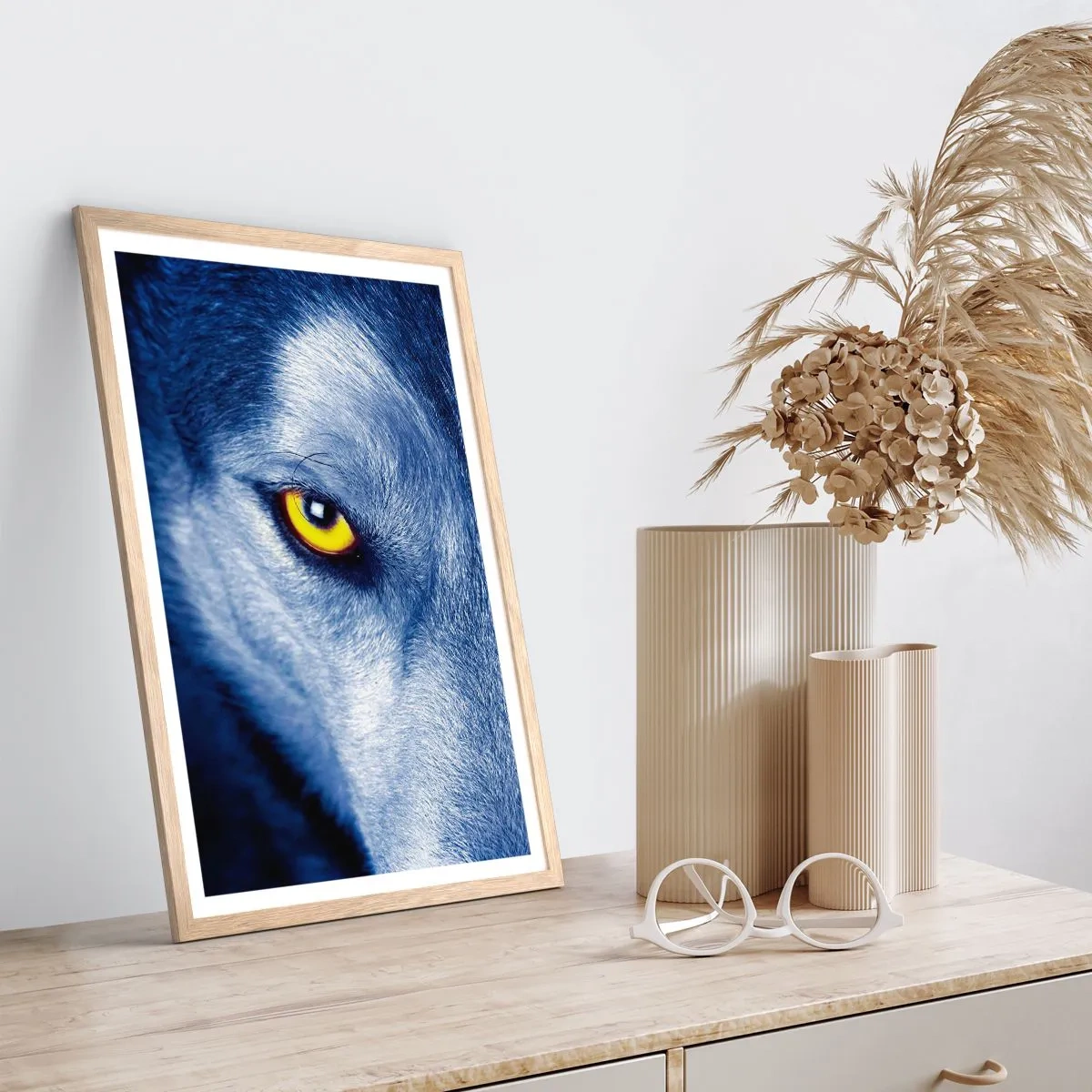 Affisch i ram av ljusek - Hypnotiserade titt - 40x50 cm