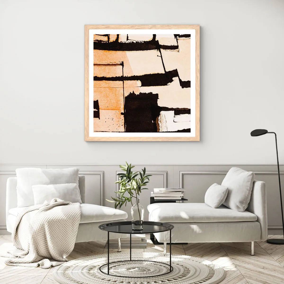Affisch i ram av ljusek - Ändå ordning - 60x60 cm