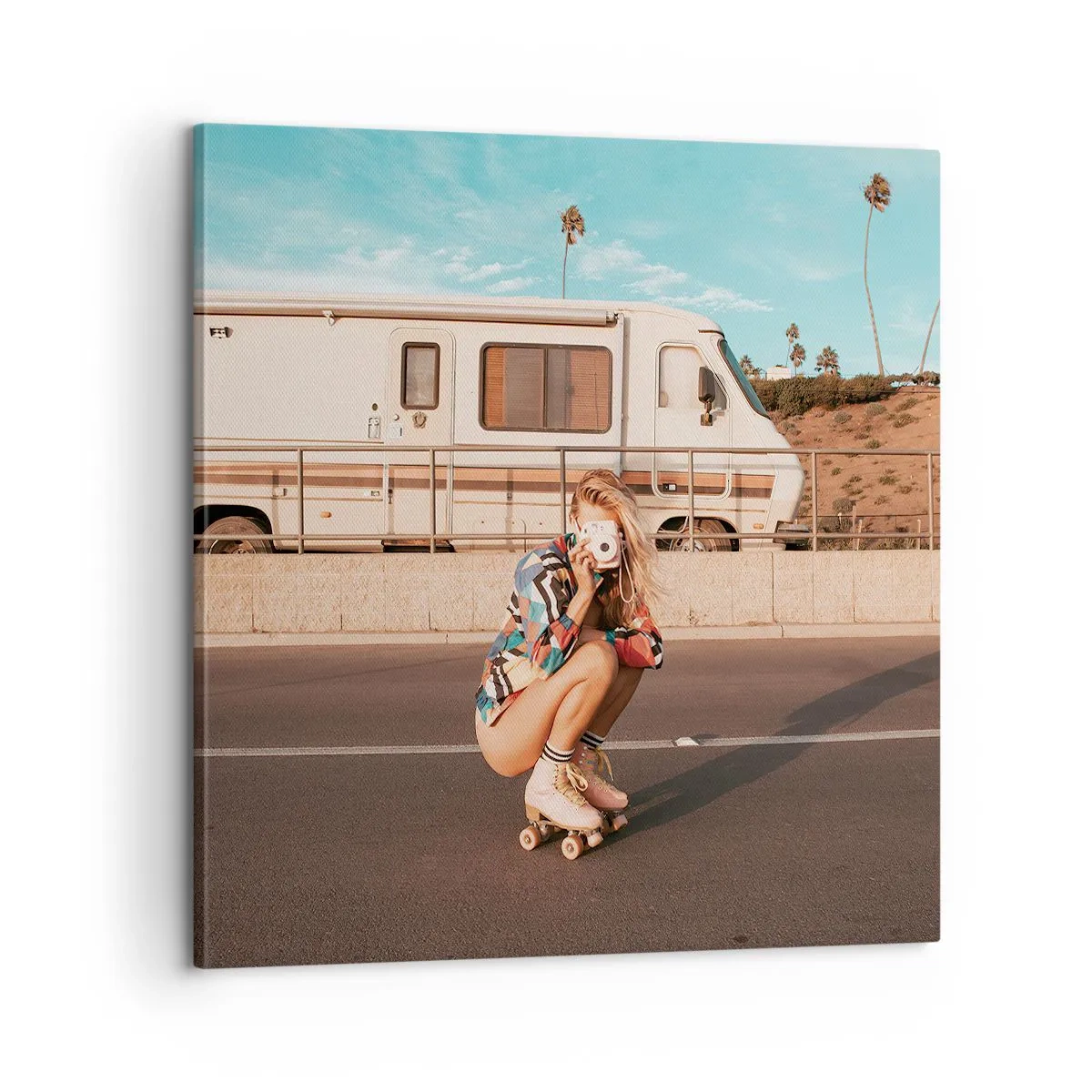 Canvastavla - Bild på duk - Ett leende, tack! - 60x60 cm