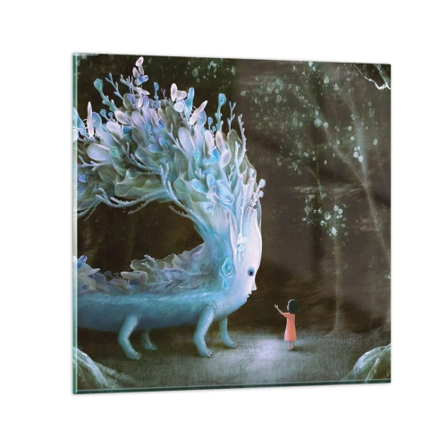 Glastavla - Bild på glas - Fantastiskt möte - 60x60 cm