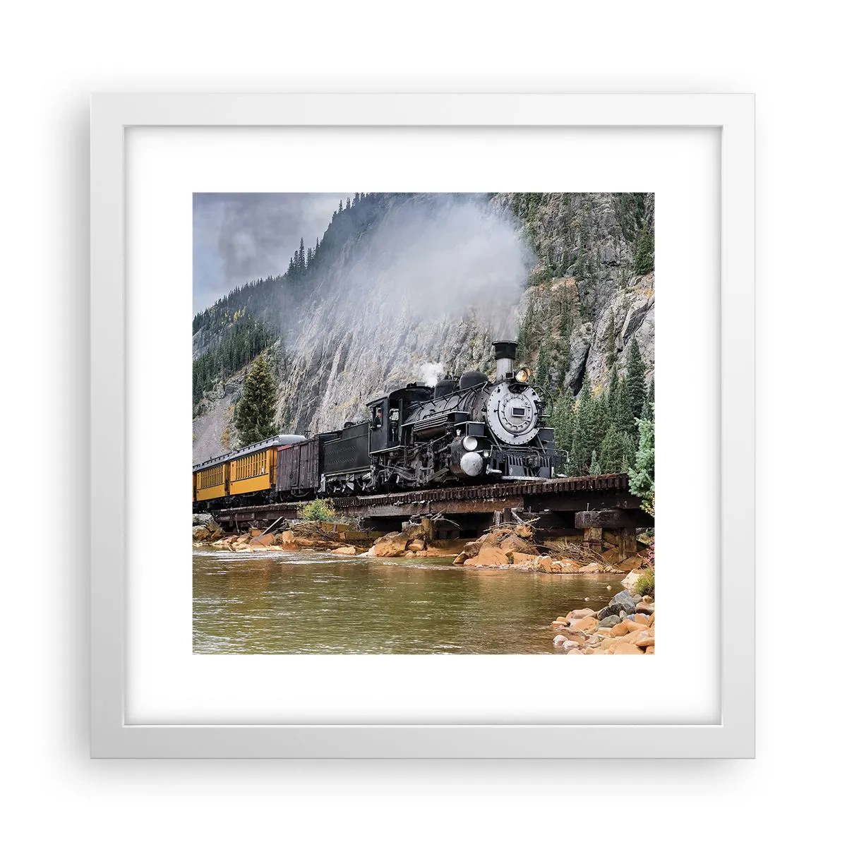 Affisch i vit ram - Vart ska du? Vart? - 30x30 cm