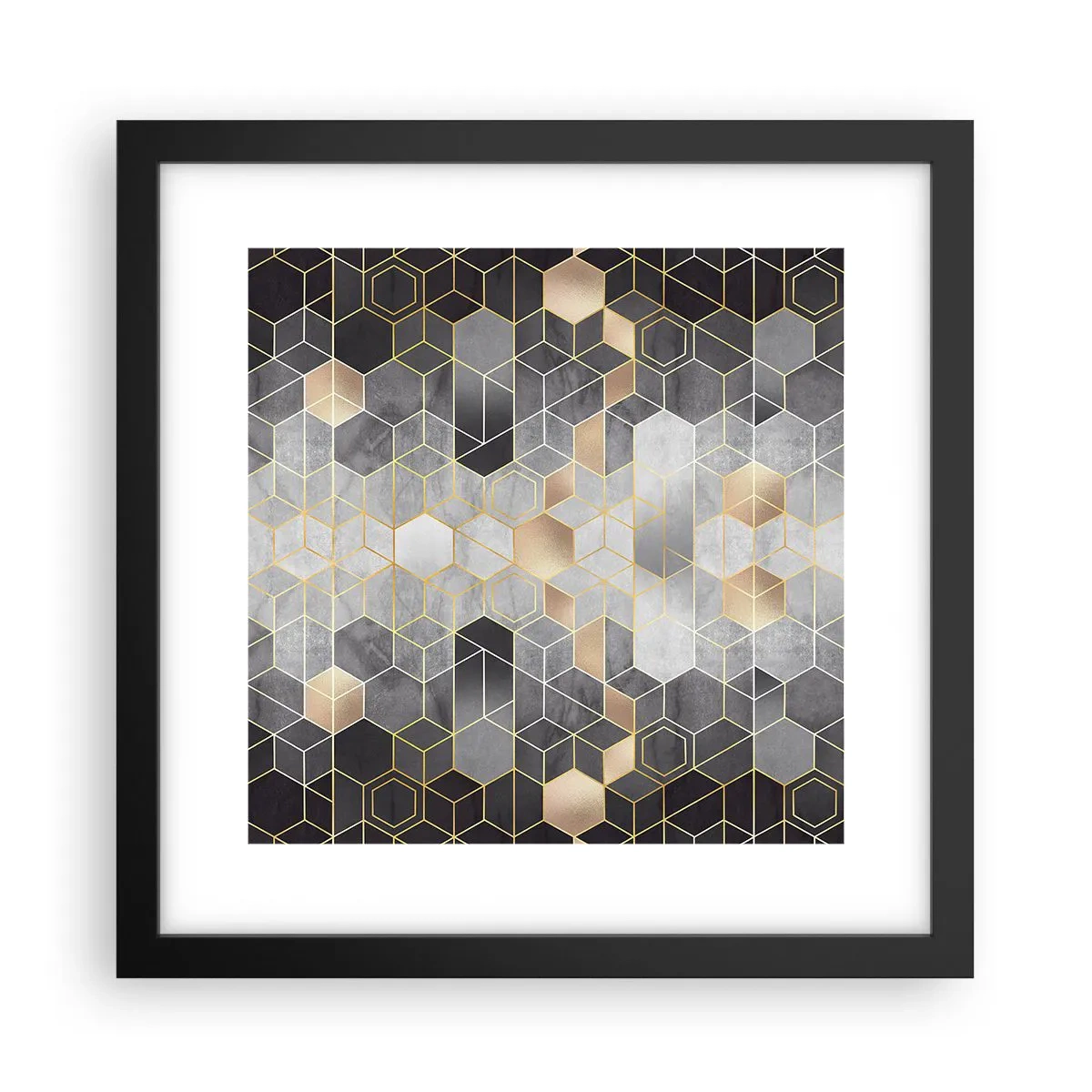 Affisch i svart ram - Diamantkomposition - 30x30 cm