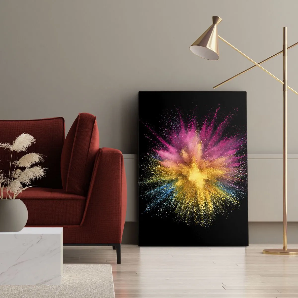 Canvastavla - Bild på duk - Färgerna föds - 50x70 cm