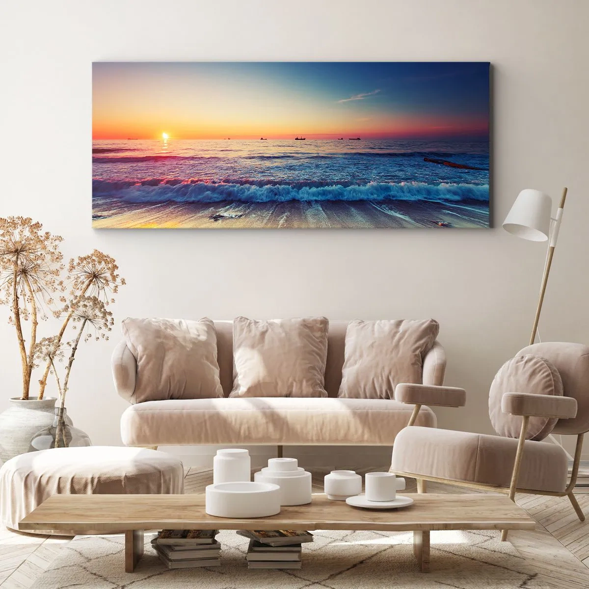 Canvastavla - Bild på duk - Vad finns bortom horisonten? - 160x50 cm