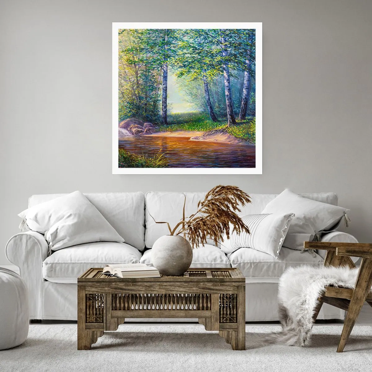 Affisch - Idyllisk vy - 30x30 cm
