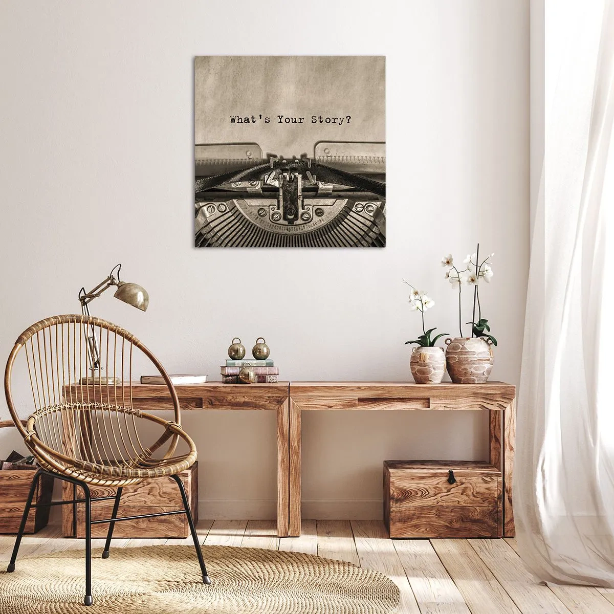 Canvastavla - Bild på duk - Svara mig - 60x60 cm