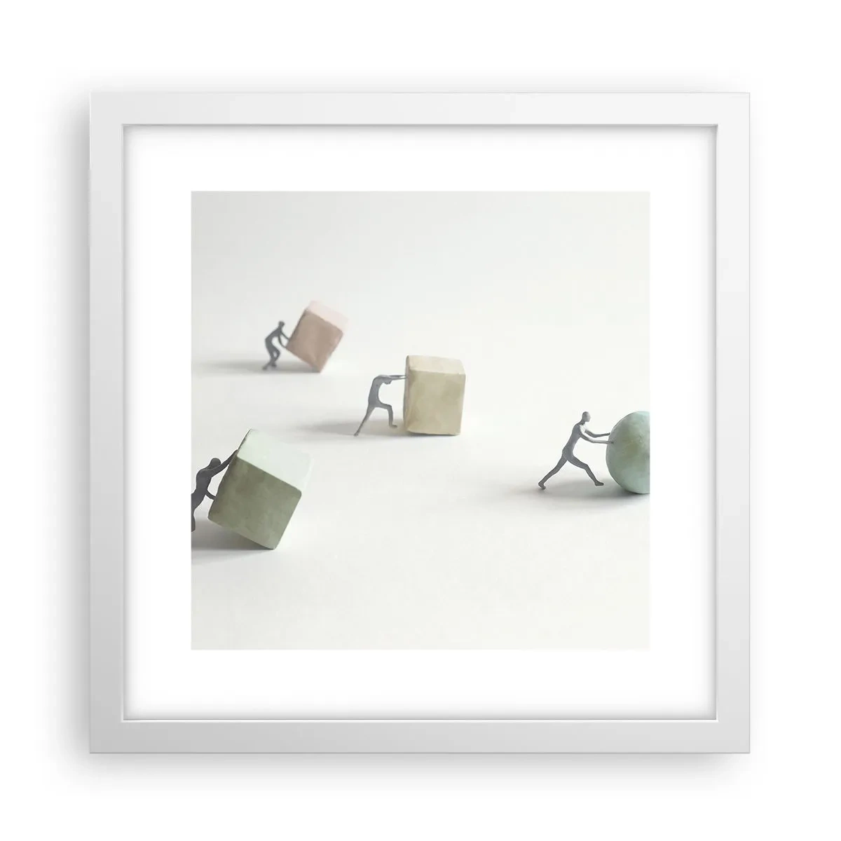 Affisch i vit ram - Livet leker - 30x30 cm