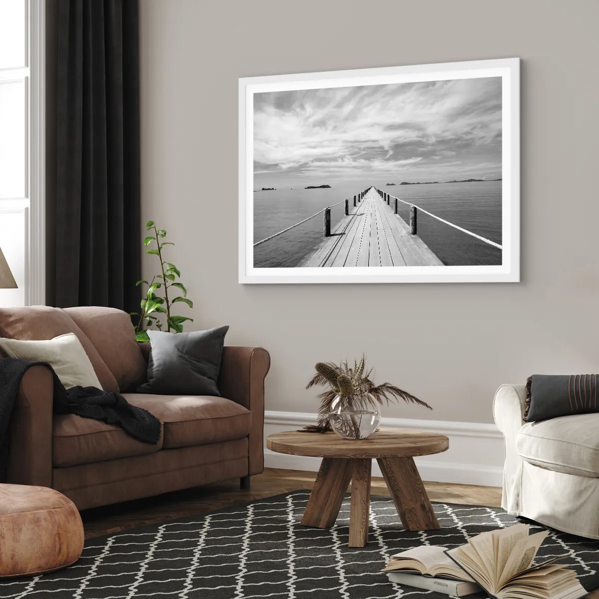 Affisch i vit ram - Kanske en resa... - 91x61 cm