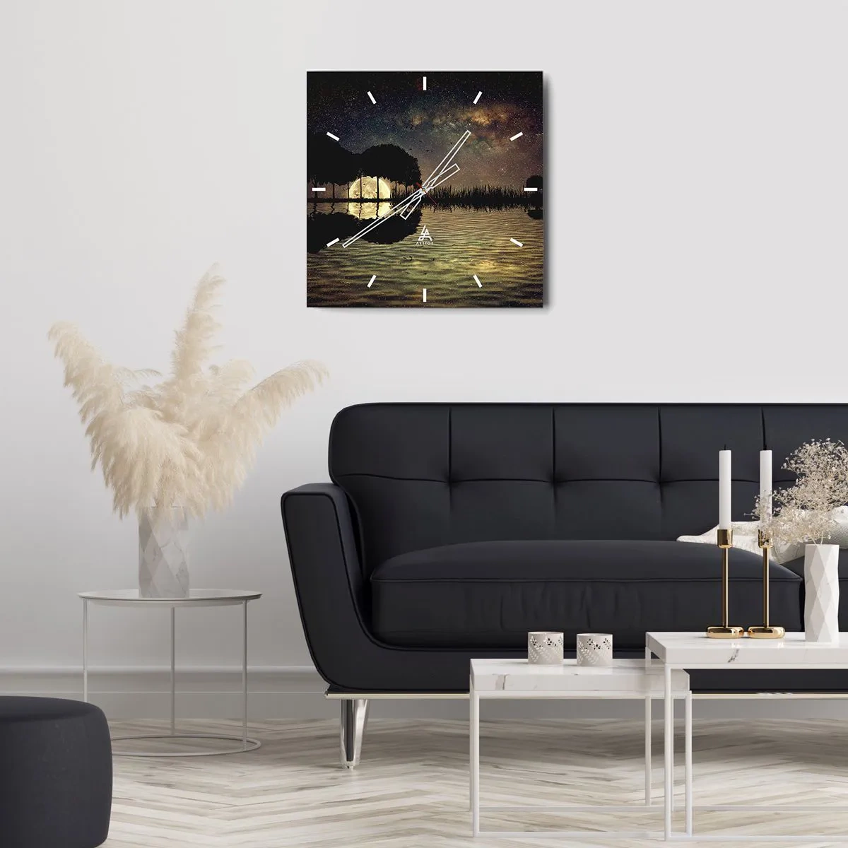 Väggklocka - Klocka på glas - En natt i världens ände - 30x30 cm