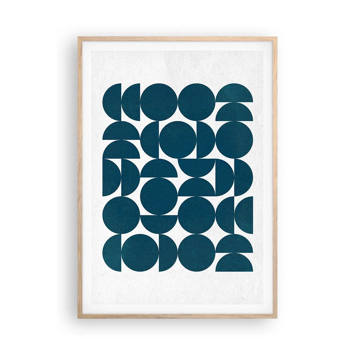 Affisch i ram av ljusek - Cirklar och halvcirklar - 70x100 cm