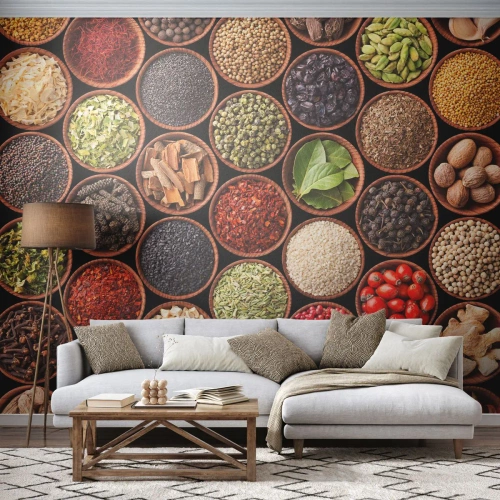 Fototapet på mått Premium Canvas - Världens alla smaker - Gastronomi, Kryddor, Torkade örter