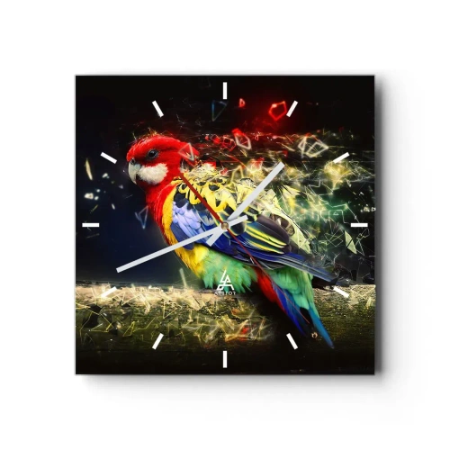 Väggklocka - Klocka på glas - Skenets bud - 30x30 cm