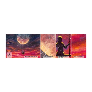 Provbit av självhäftande fototapet Deluxe Sticker - Sväva i molnen - Abstraktion, Fantasi, Måne - 100x30 cm