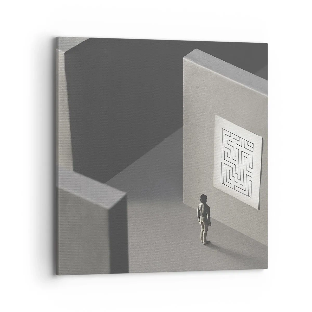 Canvastavla - Bild på duk - Men var är jag? - 70x70 cm