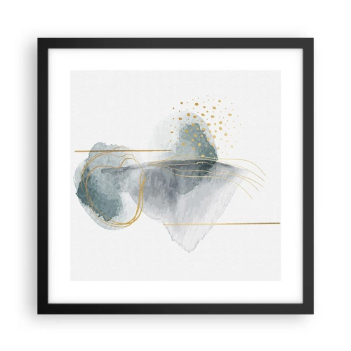 Affisch i svart ram - Om gråhetens och guldets förhållanden - 40x40 cm