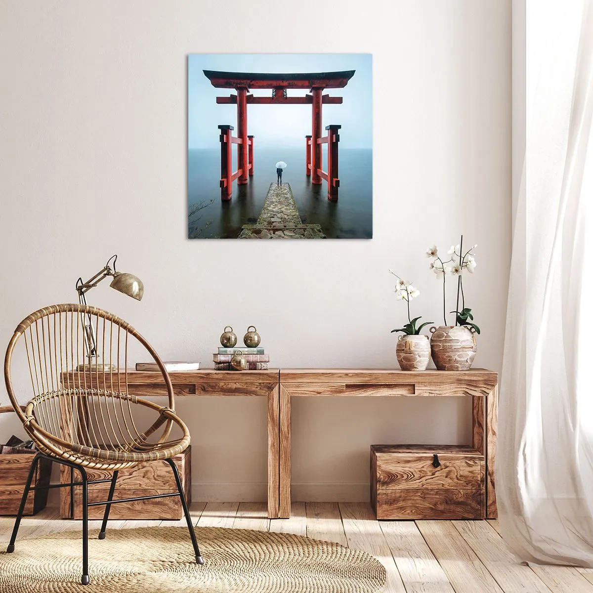 Canvastavla - Bild på duk - Japansk begrundan - 50x50 cm