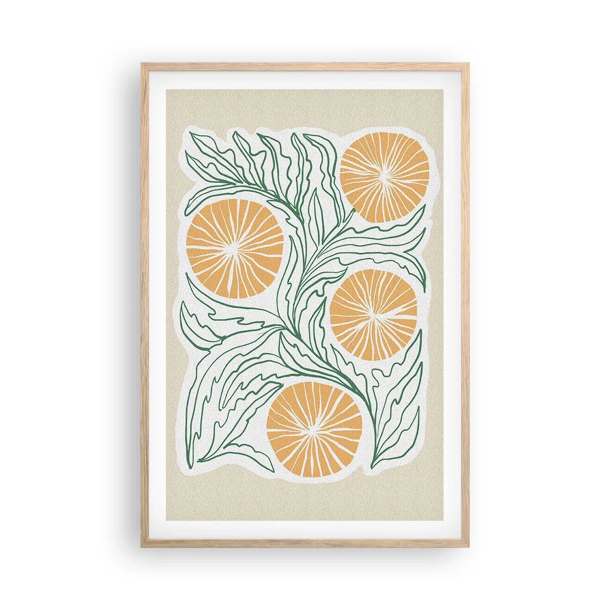 Affisch i ram av ljusek - Etniskt med en touch av abstraktion - 61x91 cm