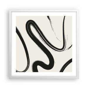 Affisch i vit ram - Svart och vit elegans - 50x50 cm