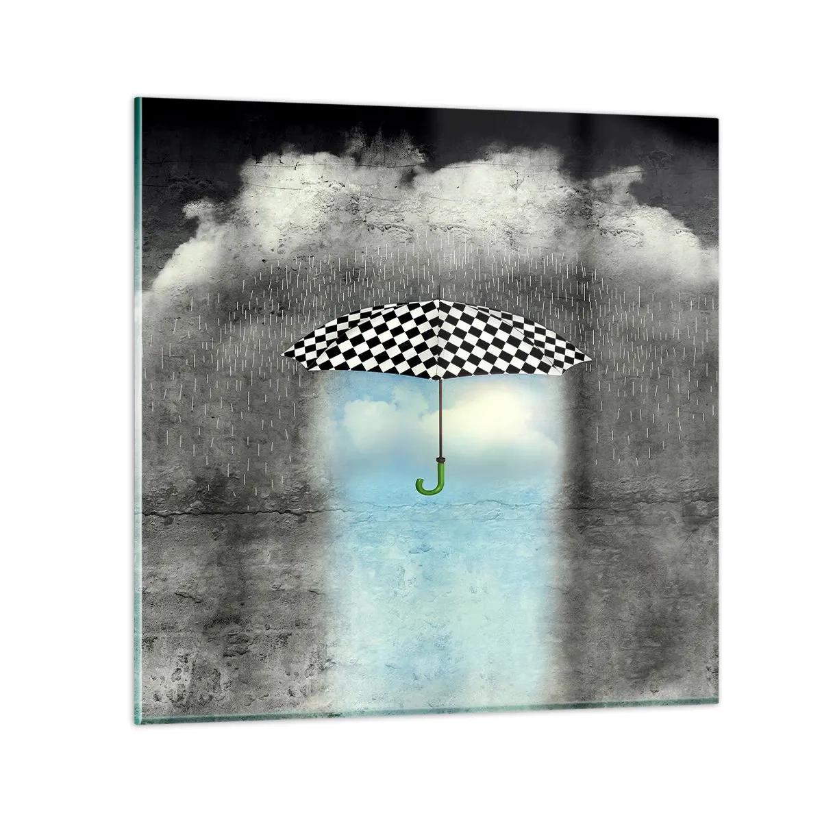 Glastavla - Bild på glas - Det är möjligt trots allt - 70x70 cm