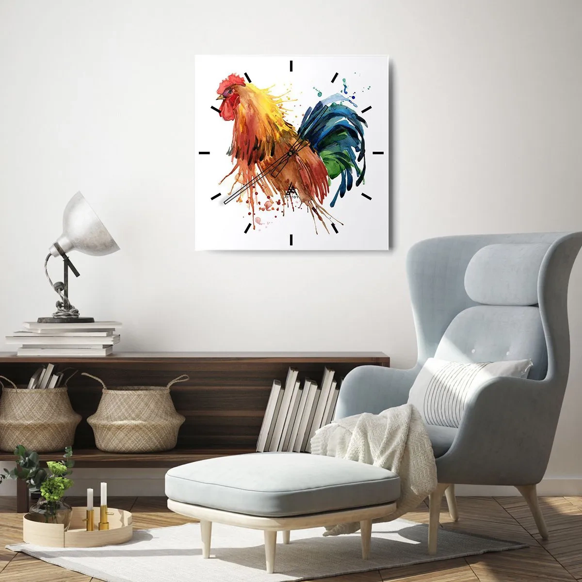 Väggklocka - Klocka på glas - Kungliga kläder, kunglig stolthet - 30x30 cm