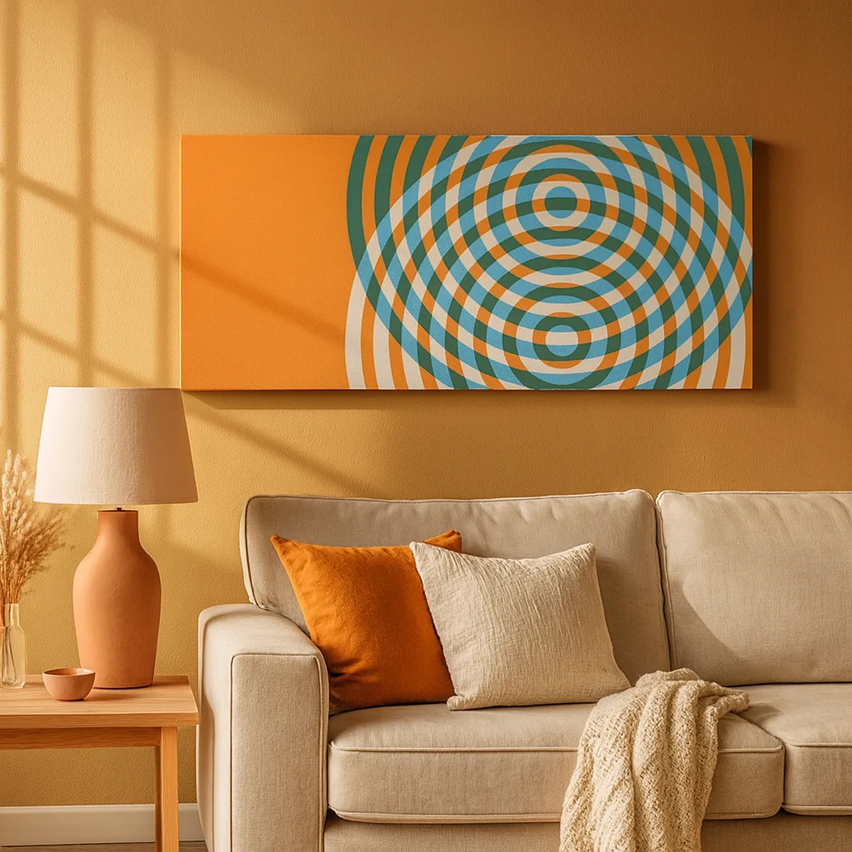 Canvastavla - Bild på duk - Abstrakt cirkulär variation - 30x30 cm