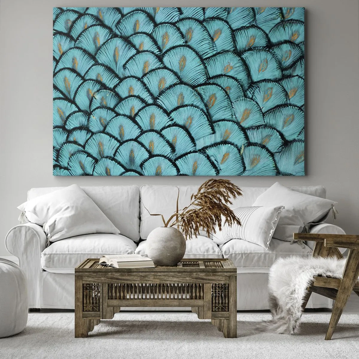 Canvastavla - Bild på duk - Den stora fjädergalan - 70x50 cm