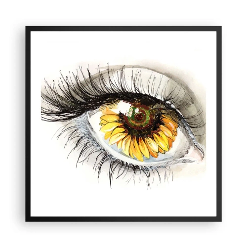 Affisch i svart ram - Blick het som sommar - 60x60 cm