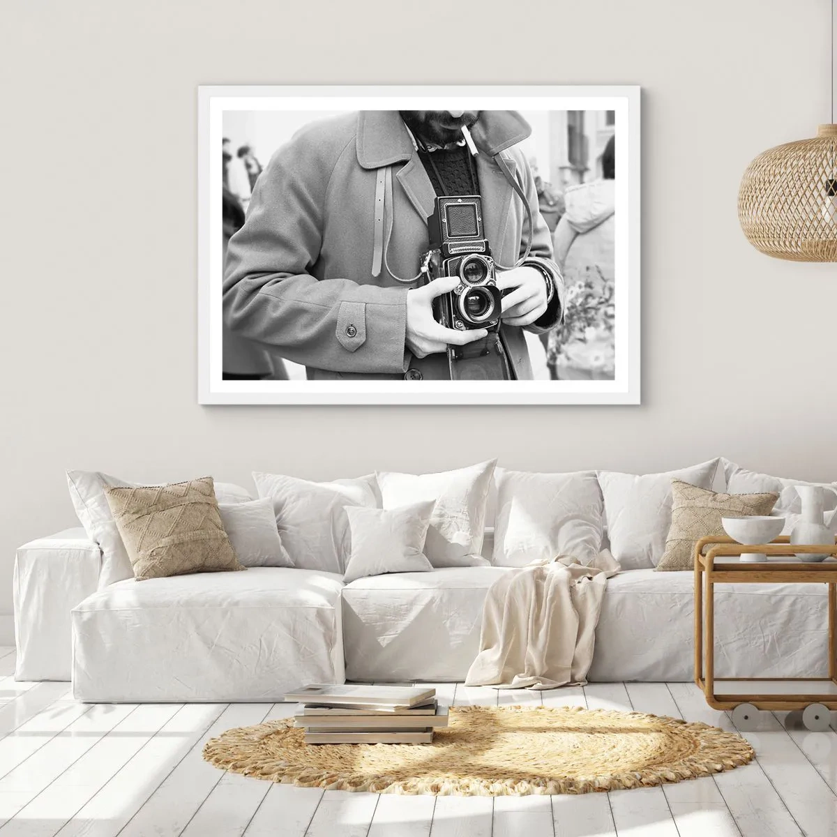 Affisch i vit ram - I retrostil - 100x70 cm