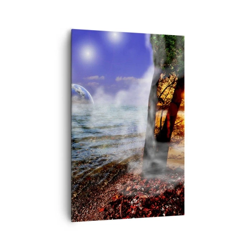 Canvastavla - Bild på duk - Surrealistiskt landskap - naturens enighet - 80x120 cm