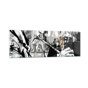 Glastavla - Bild på glas - I New Yorks rytm - 90x30 cm