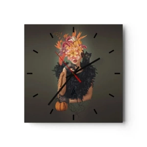 Väggklocka - Klocka på glas - Häxans troll - 40x40 cm