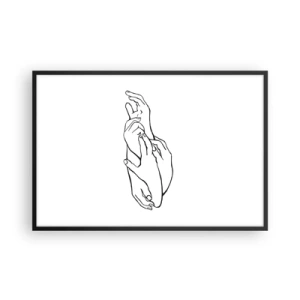Affisch i svart ram - Hand i hand - 91x61 cm