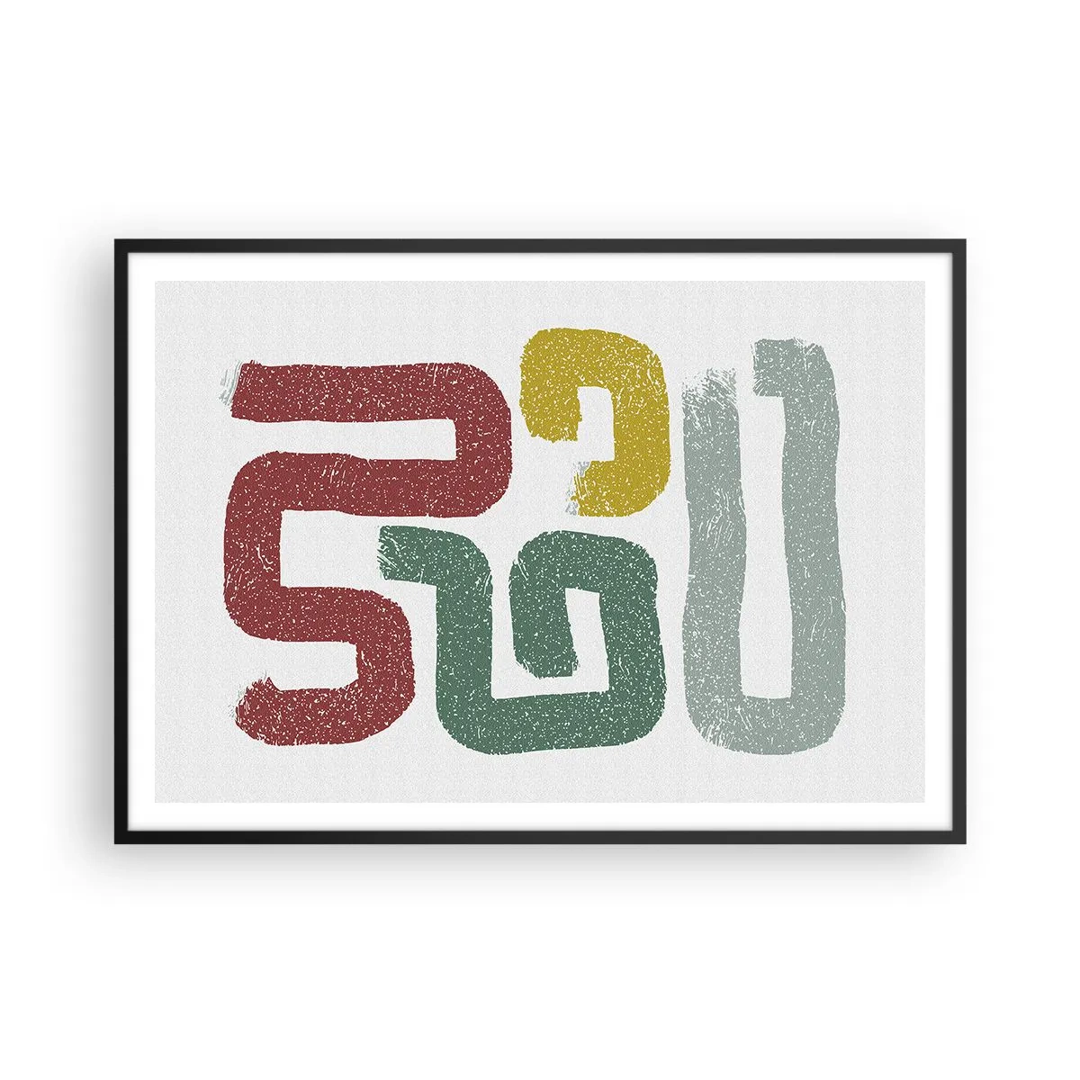 Affisch i svart ram - På ett okänt språk - 100x70 cm