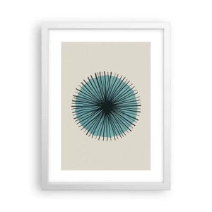 Affisch i vit ram - Radier mot blått - 30x40 cm