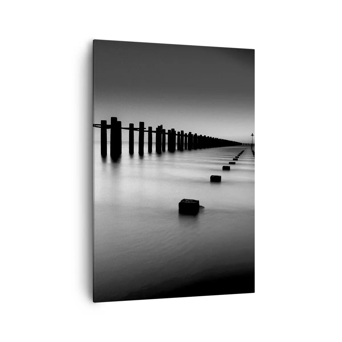 Canvastavla - Bild på duk - Landskap doppat i dimman - 70x100 cm