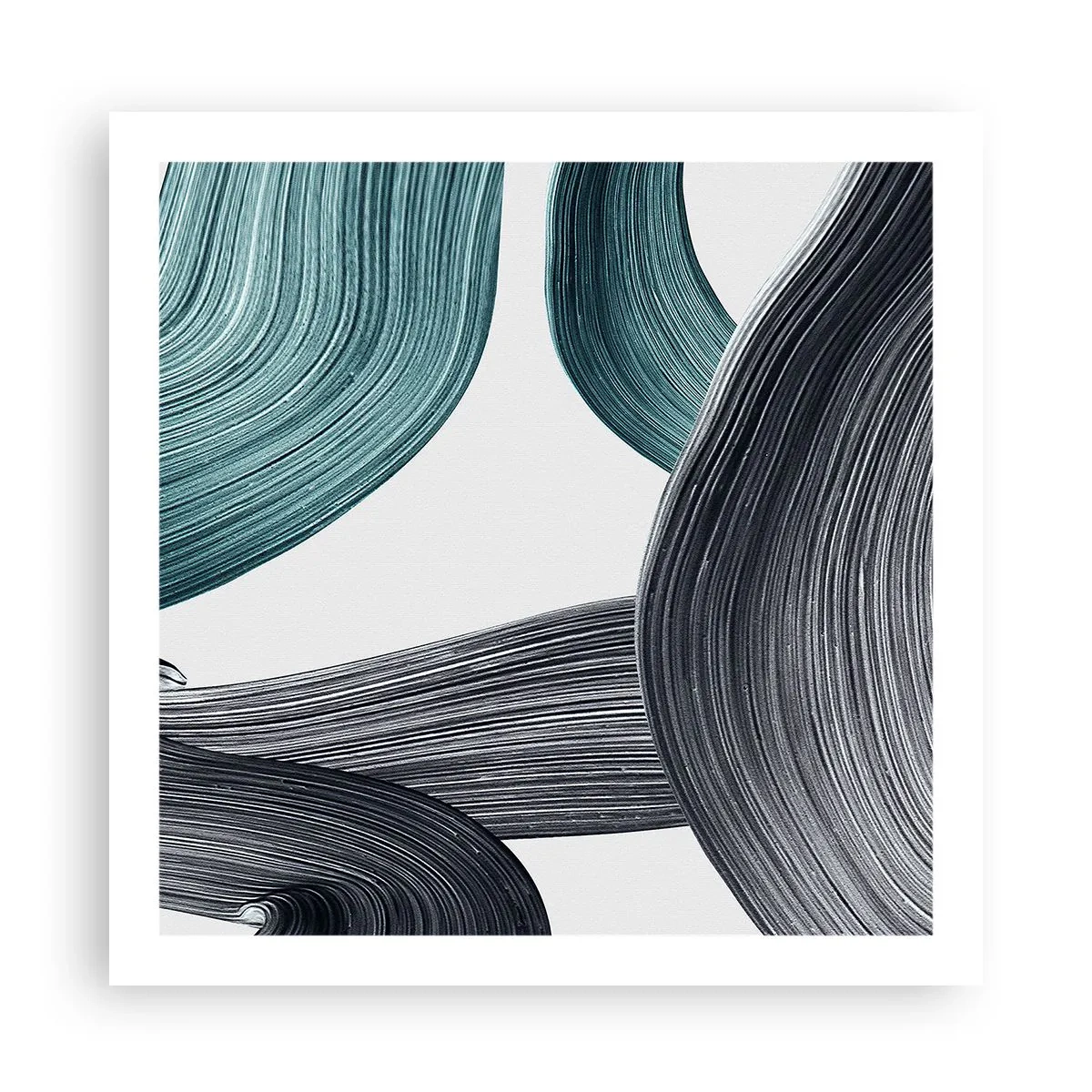 Affisch - Smaragd och svarta spår - 60x60 cm