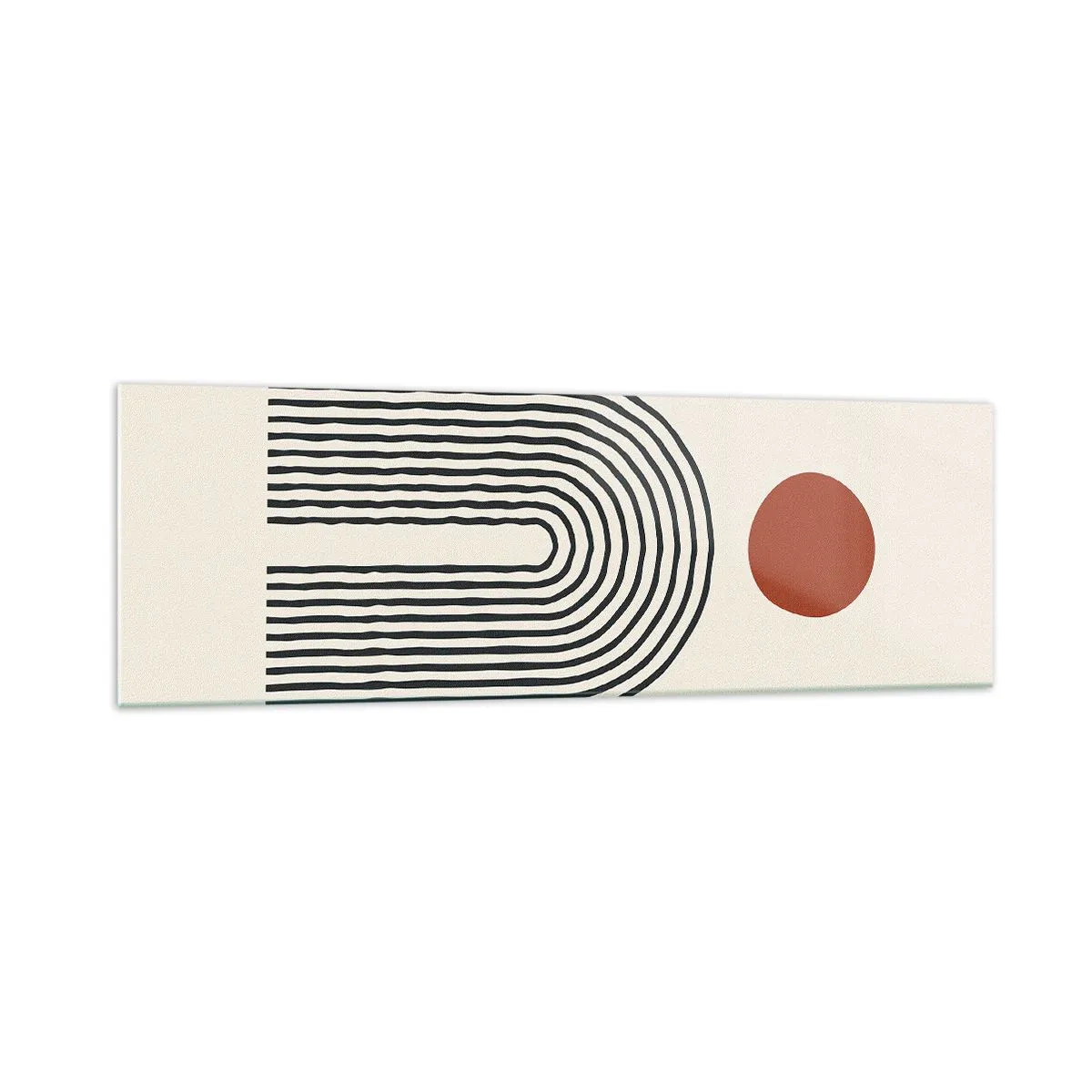 Glastavla - Bild på glas - Formernas och färgernas magnetism - 160x50 cm