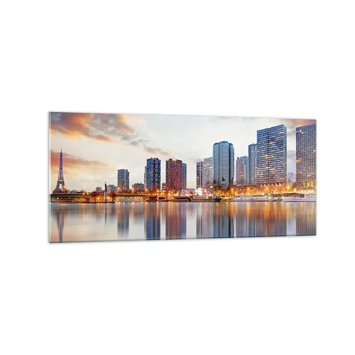 Glastavla - Bild på glas - Paris monumentala lugn - 120x50 cm