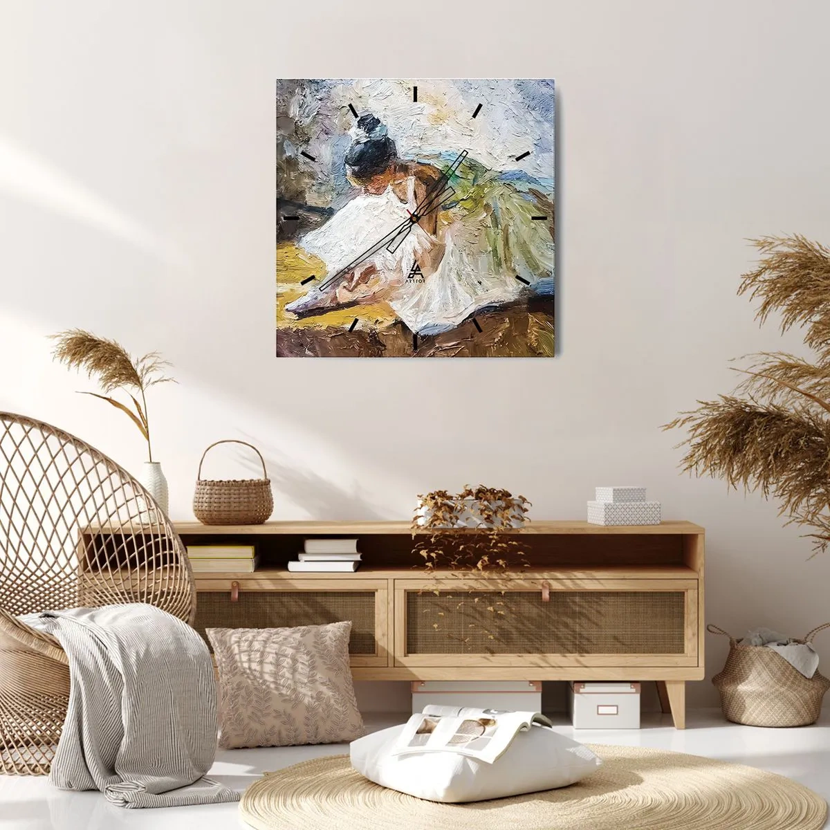 Väggklocka - Klocka på glas - Från Degas tavla - 30x30 cm