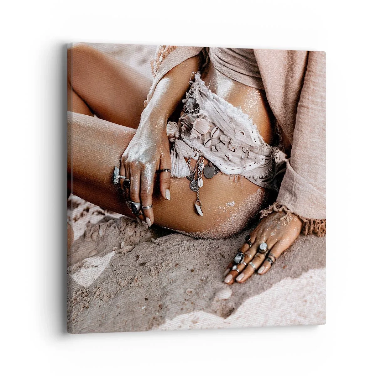 Canvastavla - Bild på duk - Utkastad av vågorna? - 40x40 cm