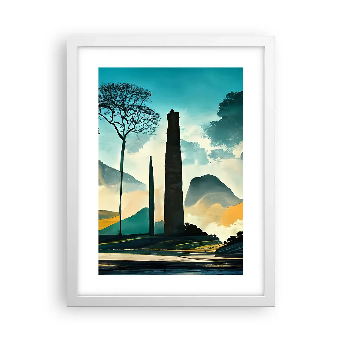 Affisch i vit ram - Fortfarande högre och högre - 30x40 cm