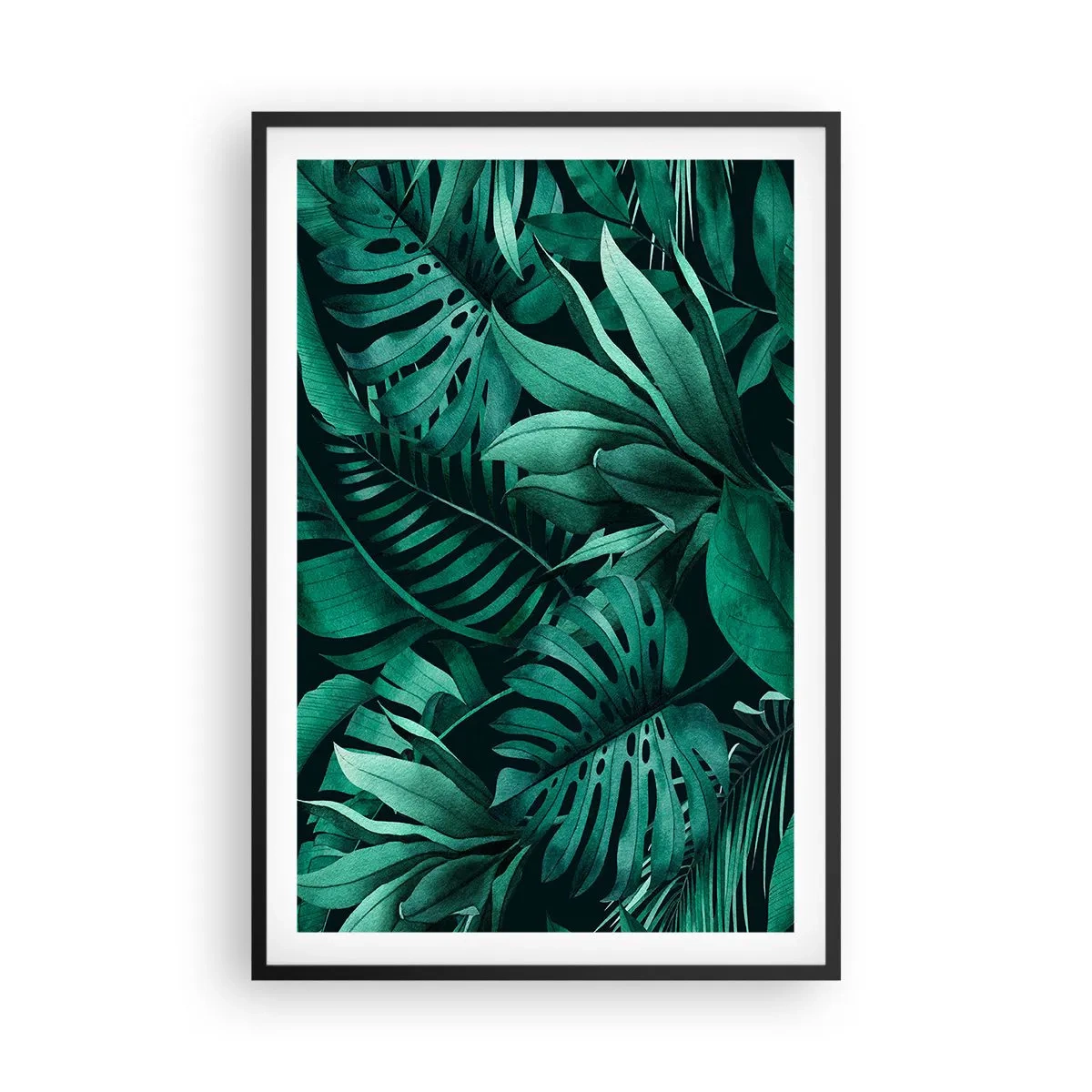 Affisch i svart ram - Tropiska grönskans djup - 61x91 cm
