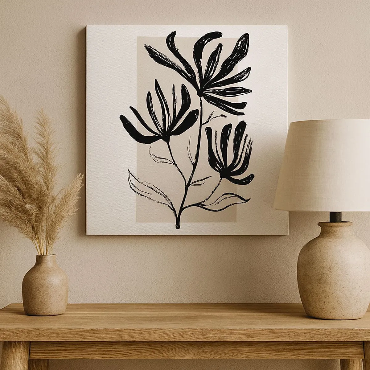 Canvastavla - Bild på duk - Skiss för ett herbarium - 30x30 cm