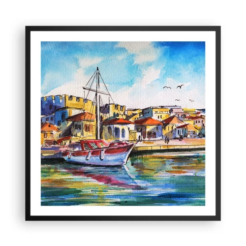 Affisch i svart ram - Regnbågseftermiddag - 60x60 cm