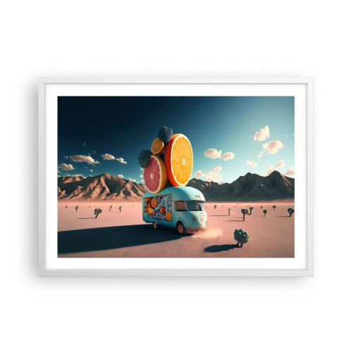 Affisch i vit ram - En smak av semester - 70x50 cm